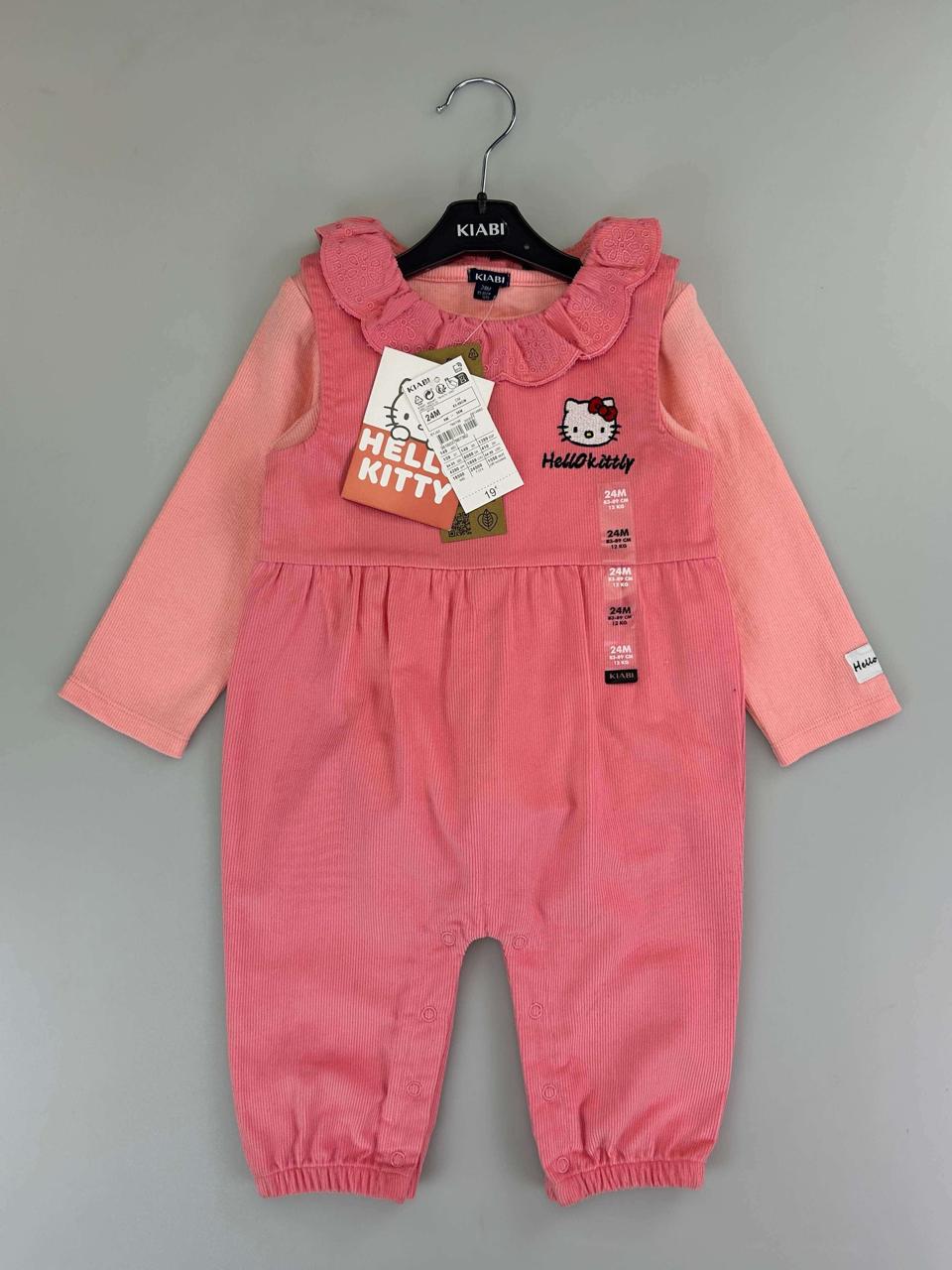Romper Corduroy Rosa con Gatito