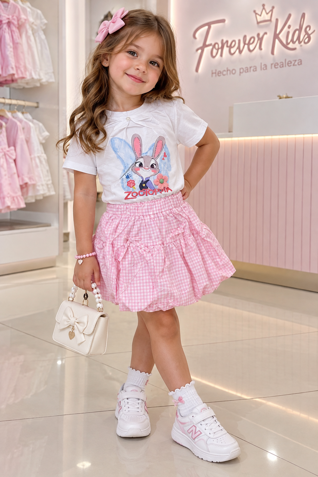 Conjunto Blusa y Falda Rosada