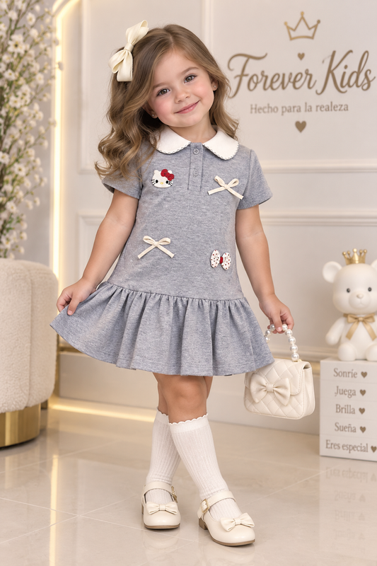 Vestido Gris Polo Hello Kitty